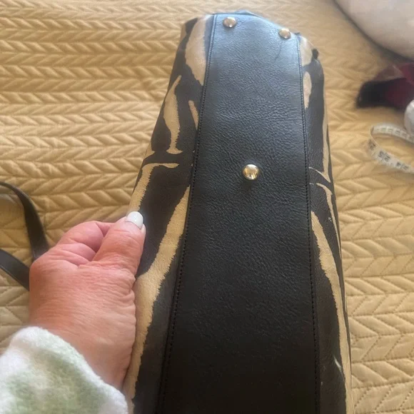 Furla Black and White Shoulder Bag with Zebra Print - Picture 6 of 14